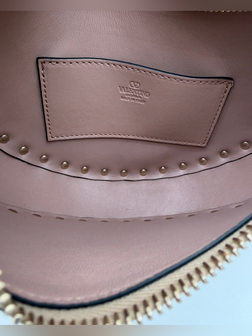 NEW VALENTINO GARAVANI LEATHER ROCKSTUD MINI HOBO GOLD BAG PURSE AUTHENTIC! - Picture 12 of 14